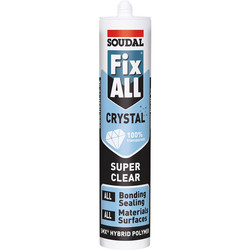 Soudal - Soudal Fix All Crystal Çok Güçlü MS Polimer Yapıştırıcı 290 ml Kristal Şeffaf