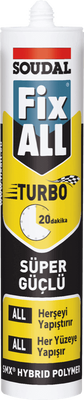 Soudal Fix All Turbo Ultra Hızlı ve Çok Güçlü MS Polimer Yapıştırıcı 290 ml Beyaz