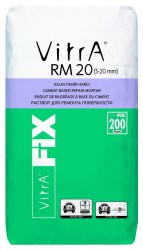 Vitra Fix - Vitra Fix RM 20 Kalın Dolgulu Yüzey Düzeltme ve Tamir Sıvası 5-20 mm Gri 25 kg