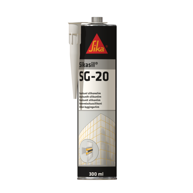 Sika - Sikasil SG-20 Yüksek Performanslı Yapısal Cam Yapıştırma Silikonu 300 ml Siyah 25 adet koli