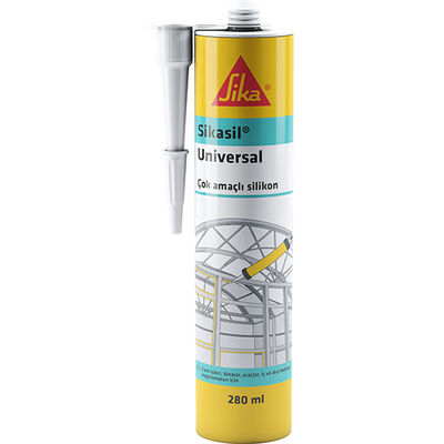 Sikasil Universal Hava Şartlarına Dayanıklı Asetoksi Silikon 280 ml Şeffaf 12 adet koli