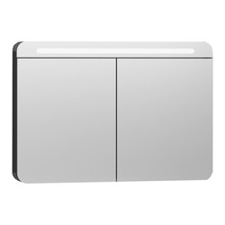 Vitra - Vitra Nest Trendy Aydınlatmalı Dolaplı Ayna Parlak Antrasit 100 cm 56177
