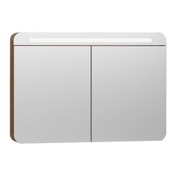 Vitra - Vitra Nest Trendy Aydınlatmalı Dolaplı Ayna Hareli Doğal Ahşap 100 cm 56178