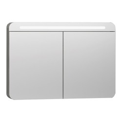 Vitra - Vitra Nest Trendy Aydınlatmalı Dolaplı Ayna Gri Dokulu Ahşap 100 cm 56179