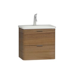 Vitra - Vitra Nest Trendy Lavabo Dolabı Çift Çekmeceli Hareli Doğal Ahşap 60 cm 56144
