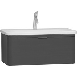 Vitra - Vitra Nest Trendy Lavabo Dolabı Tek Çekmeceli Parlak Antrasit 80 cm 56137