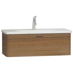 Vitra - Vitra Nest Trendy Lavabo Dolabı Tek Çekmeceli Hareli Doğal Ahşap 100 cm 56141