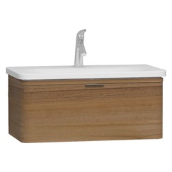 Vitra - Vitra Nest Trendy Lavabo Dolabı Tek Çekmeceli Hareli Doğal Ahşap 80 cm 56138