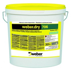 Weber - Weber Dry 706 Polimer Modifiye Bitüm Kauçuk Esaslı Su Yalıtım Malzemesi 32 kg kombi set