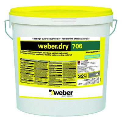 Weber Dry 706 Polimer Modifiye Bitüm Kauçuk Esaslı Su Yalıtım Malzemesi 32 kg kombi set