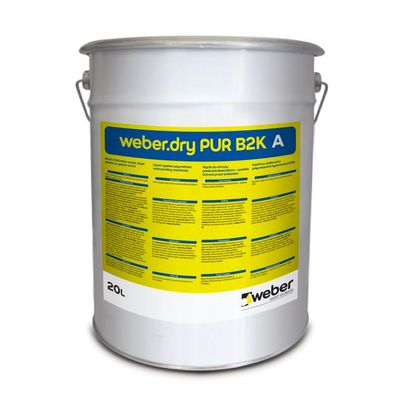 Weber Dry PUR B2K Bitüm-Poliüretan Esaslı Süper Elastik Su Yalıtım Ürünü 40 lt set