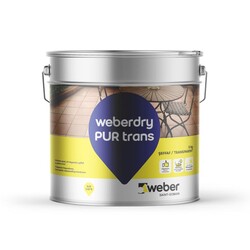 Weber - Weber Dry PUR Trans Poliüretan Esaslı UV Dayanımlı Şeffaf Su Yalıtım Ürünü 5 kg