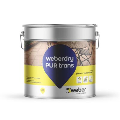 Weber Dry PUR Trans Poliüretan Esaslı UV Dayanımlı Şeffaf Su Yalıtım Ürünü 5 kg