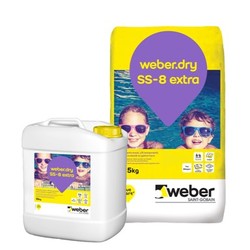 Weber - Weber Dry SS-8 Extra Çimento Esaslı Çift Komponentli Tam Elastik Su Yalıtım Harcı 35 kg set