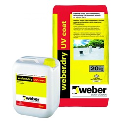 Weber - Weber Dry UV Coat Çimento Esaslı Çift Komponentli Geliştirilmiş UV Dayanımlı Elastik Su Yalıtım Harcı 30 kg set