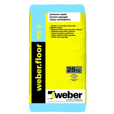 Weber Floor YS 6 Çimento Esaslı Kuvars Agregalı Yüzey Sertleştirici 25 kg