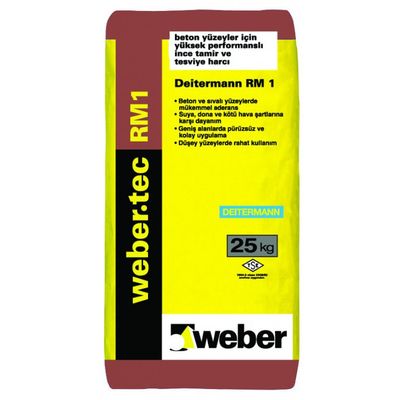 Weber Tec RM1 Yüksek Performanslı İnce Tamir ve Tesviye Harcı Gri 25 kg